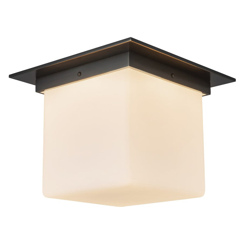 Kuzco Mineral 11" Black Flush Mount, Urban Bronze/Matte Opal