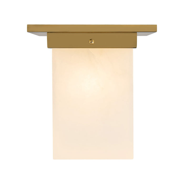 Kuzco Mineral 8" Brass Flush Mount, Patina Brass/Alabaster - FM356808PTBAR