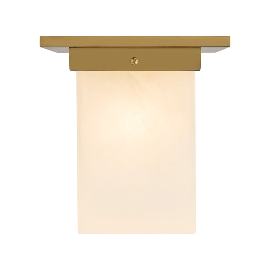 Kuzco Mineral 8" Brass Flush Mount, Patina Brass/Alabaster - FM356808PTBAR