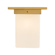 Kuzco Mineral 8" Brass Flush Mount, Patina Brass/Opal Glass - FM356808PTBOP