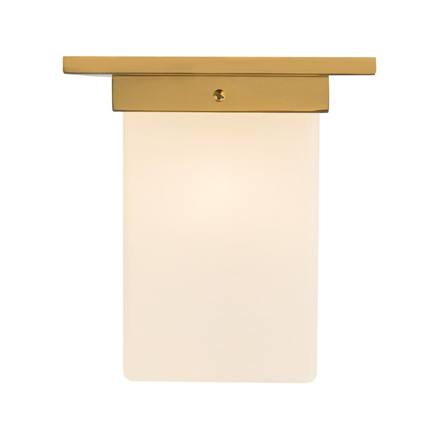 Kuzco Mineral 8" Brass Flush Mount, Patina Brass/Opal Glass - FM356808PTBOP