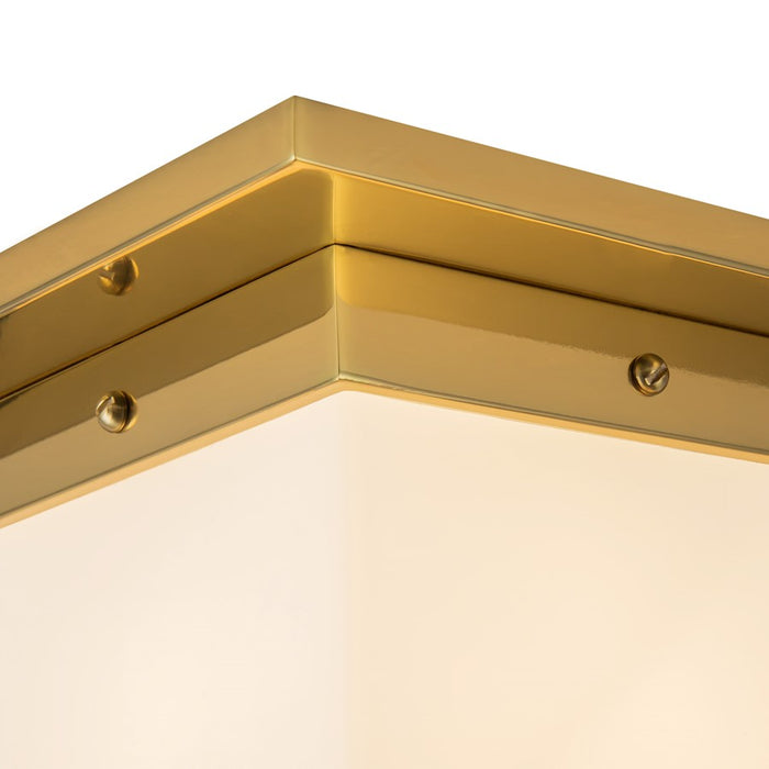 Kuzco Mineral 8" Brass Flush Mount, Patina Brass/Opal Glass
