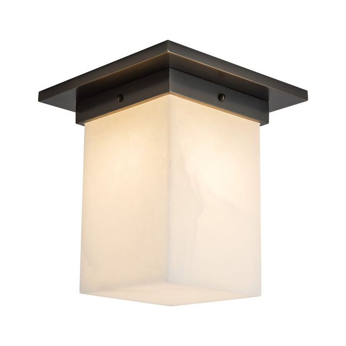 Kuzco Mineral 8" Black Flush Mount, Urban Bronze/Alabaster