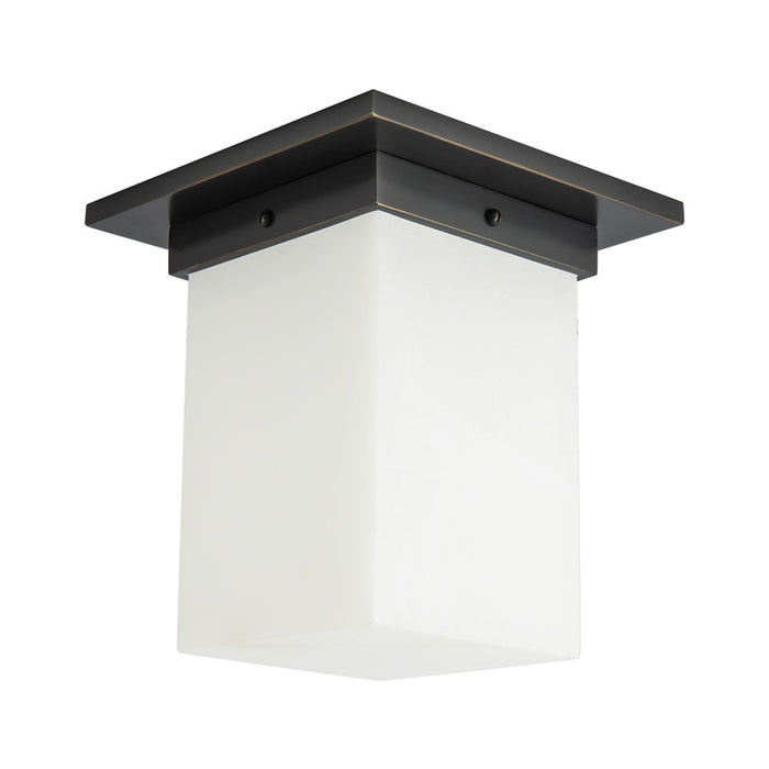 Kuzco Mineral 8" Black Flush Mount, Urban Bronze/Alabaster