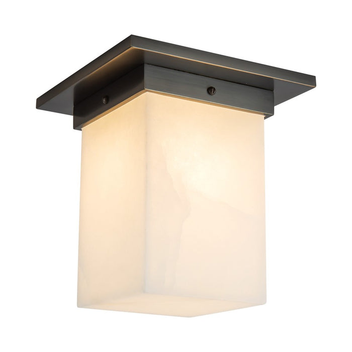 Kuzco Mineral 8" Black Flush Mount, Urban Bronze/Alabaster