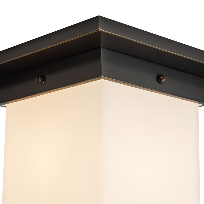 Kuzco Mineral 8" Black Flush Mount, Urban Bronze/Matte Opal Glass
