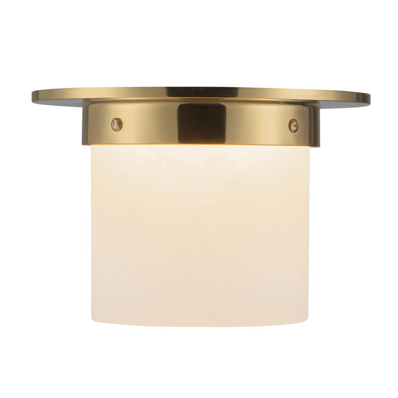 Kuzco Mineral 5.5" Brass Flush Mount, Patina Brass/Alabaster