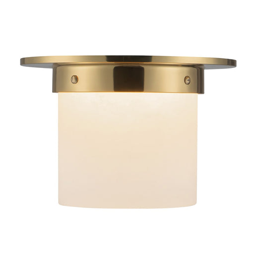Kuzco Mineral 5.5" Brass Flush Mount, Patina Brass/Alabaster