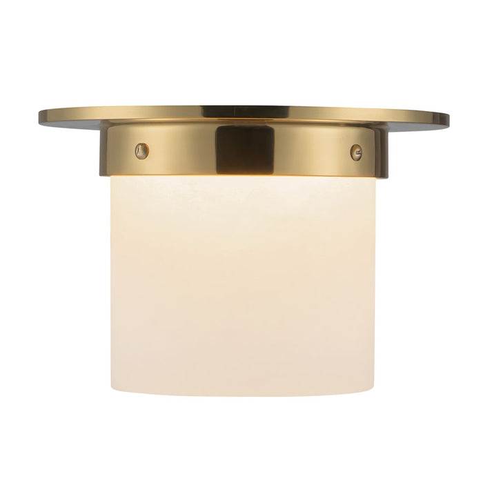Kuzco Mineral 5.5" Brass Flush Mount, Patina Brass/Alabaster