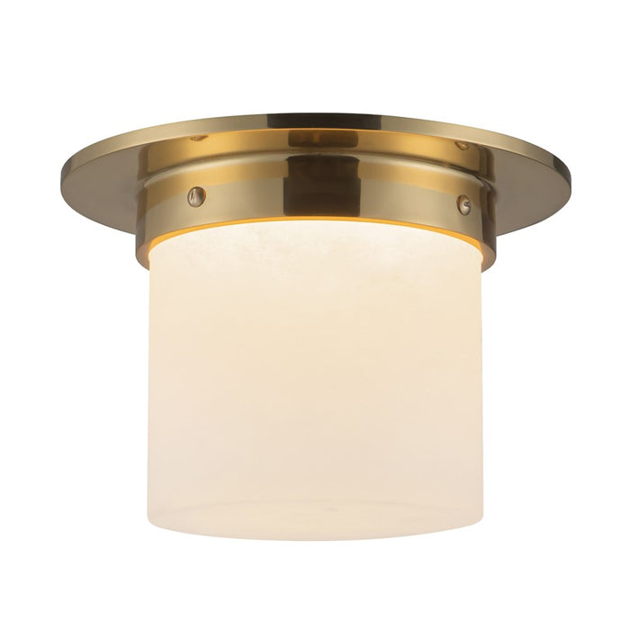 Kuzco Mineral 5.5" Brass Flush Mount, Patina Brass/Alabaster
