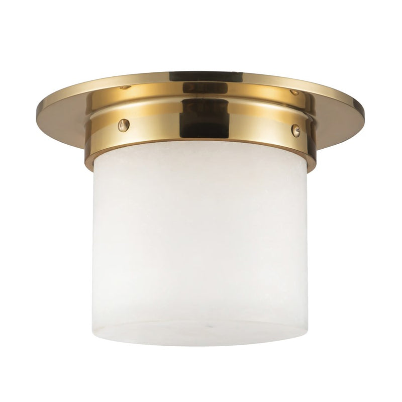 Kuzco Mineral 5.5" Brass Flush Mount, Patina Brass/Alabaster