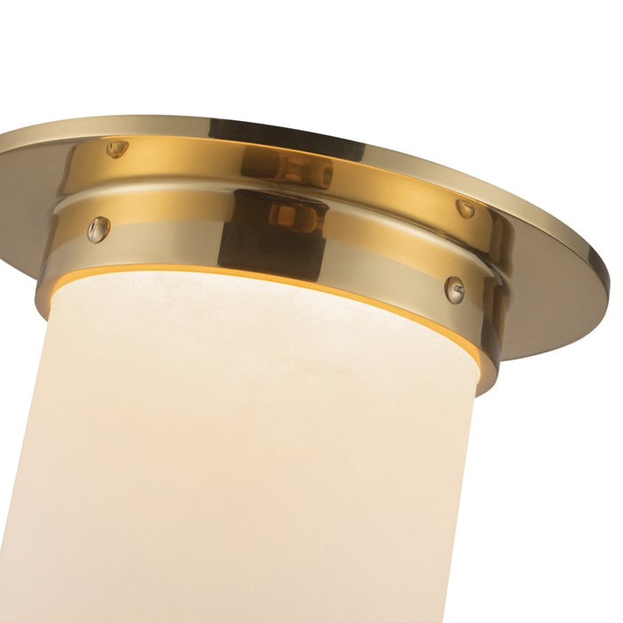 Kuzco Mineral 5.5" Brass Flush Mount, Patina Brass/Alabaster
