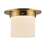 Kuzco Mineral 5.5" Flush Mount, Patina Brass/Opal Glass - FM360085PTBOP