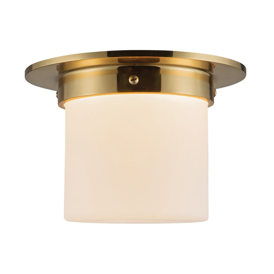 Kuzco Mineral 5.5" Flush Mount, Patina Brass/Opal Glass - FM360085PTBOP