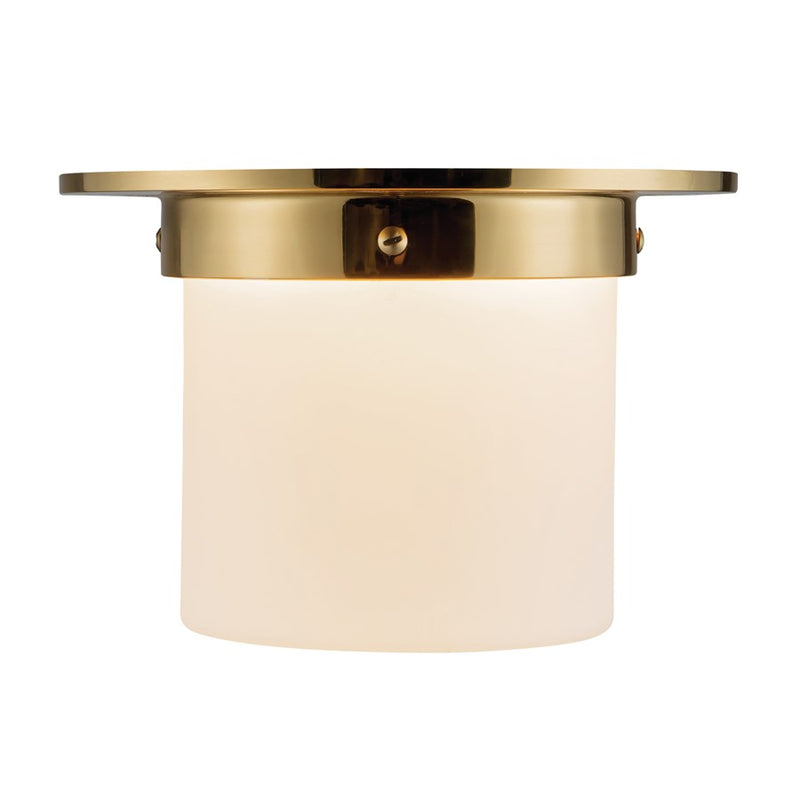 Kuzco Mineral 5.5" Flush Mount, Patina Brass/Opal Glass