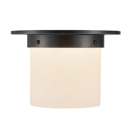Kuzco Mineral 8-inch Black Flush Mount, Urban Bronze/Alabaster