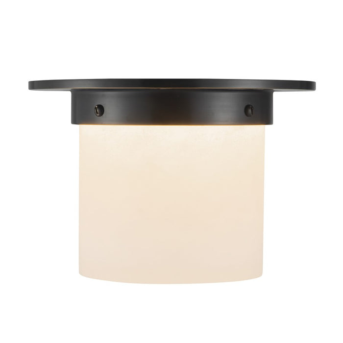 Kuzco Mineral 8-inch Black Flush Mount, Urban Bronze/Alabaster