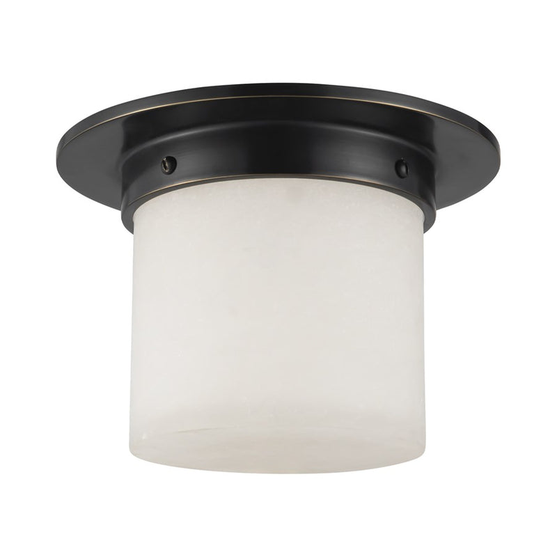 Kuzco Mineral 8-inch Black Flush Mount, Urban Bronze/Alabaster