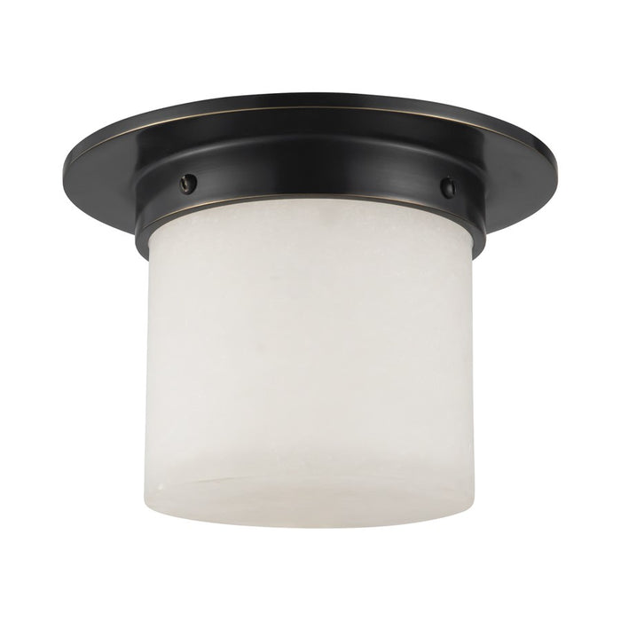 Kuzco Mineral 8-inch Black Flush Mount, Urban Bronze/Alabaster
