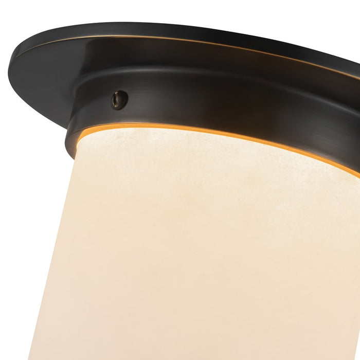 Kuzco Mineral 8-inch Black Flush Mount, Urban Bronze/Alabaster