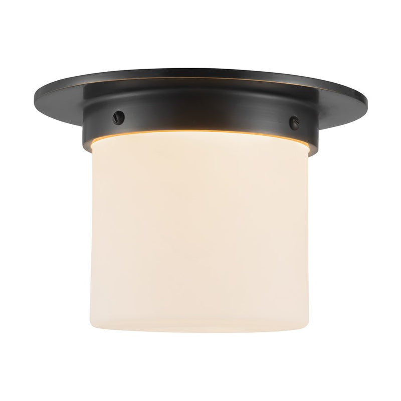 Kuzco Mineral 8-inch Black Flush, Urban Brz/Matte Opal Glass - FM360085UBOP
