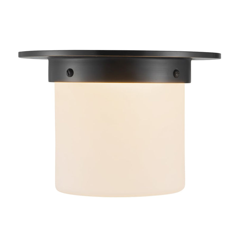Kuzco Mineral 8-inch Black Flush, Urban Bronze/Matte Opal Glass