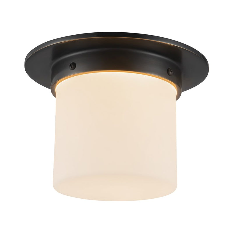 Kuzco Mineral 8-inch Black Flush, Urban Bronze/Matte Opal Glass