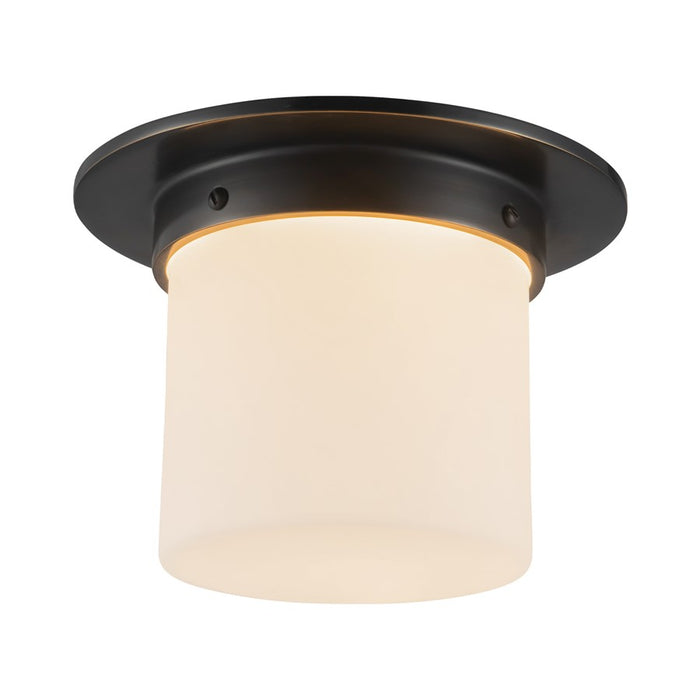 Kuzco Mineral 8-inch Black Flush, Urban Bronze/Matte Opal Glass
