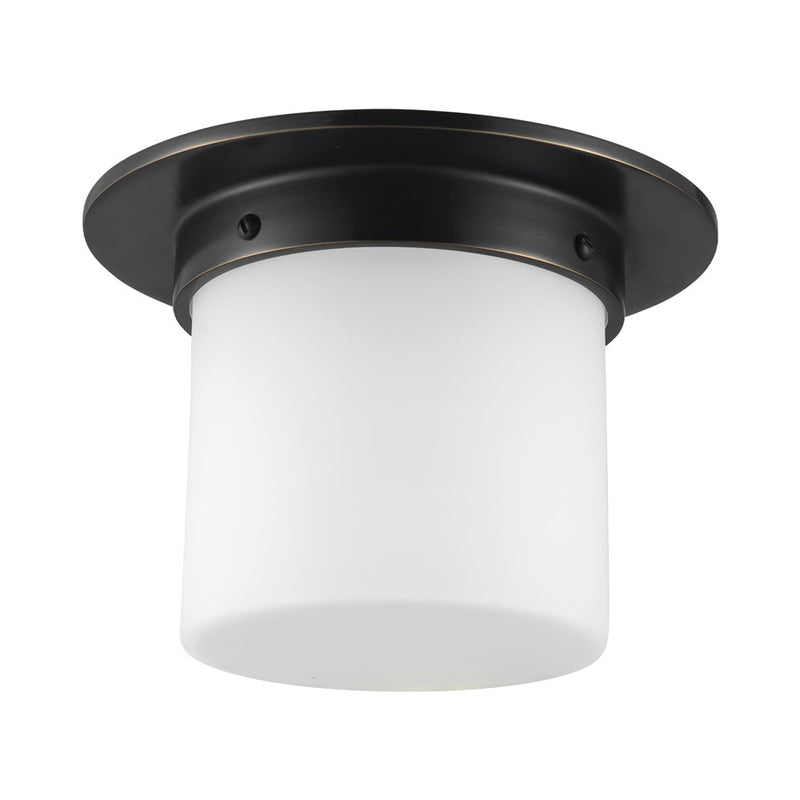 Kuzco Mineral 8-inch Black Flush, Urban Bronze/Matte Opal Glass