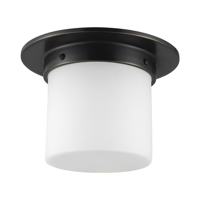 Kuzco Mineral 8-inch Black Flush, Urban Bronze/Matte Opal Glass