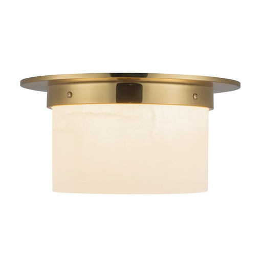 Kuzco Mineral 5" Brass Flush Mount, Patina Brass/Alabaster