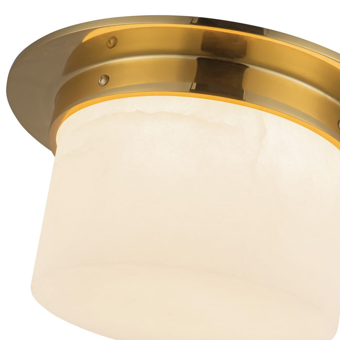 Kuzco Mineral 5" Brass Flush Mount, Patina Brass/Alabaster