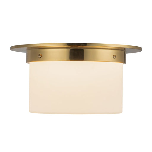 Kuzco Mineral 5" Brass Flush Mount, Patina Brass/Opal