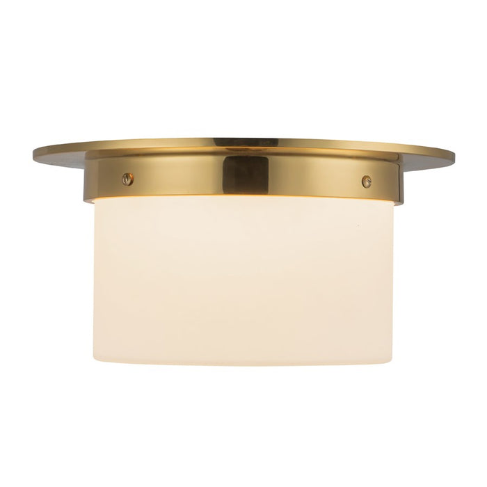 Kuzco Mineral 5" Brass Flush Mount, Patina Brass/Opal
