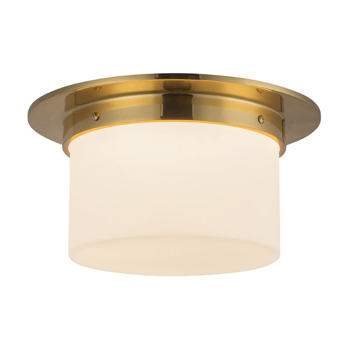 Kuzco Mineral 5" Brass Flush Mount, Patina Brass/Opal