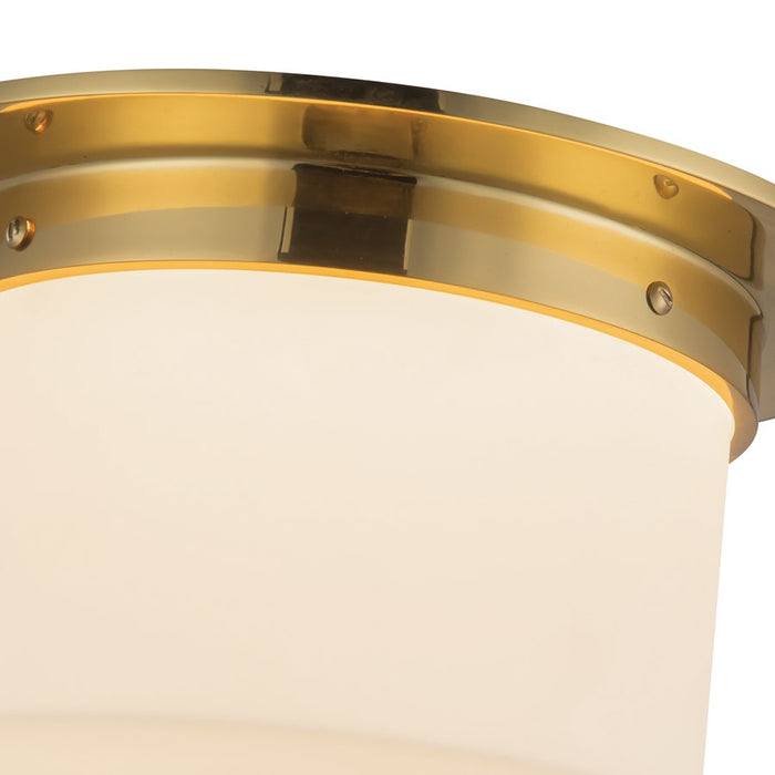 Kuzco Mineral 5" Brass Flush Mount, Patina Brass/Opal