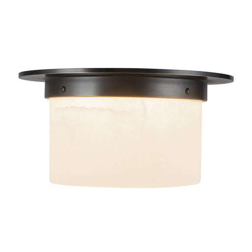 Kuzco Mineral 11-inch Black Flush Mount, Urban Bronze/Alabaster