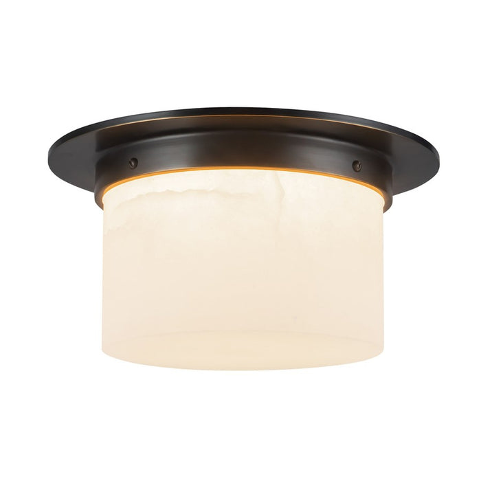 Kuzco Mineral 11-inch Black Flush Mount, Urban Bronze/Alabaster