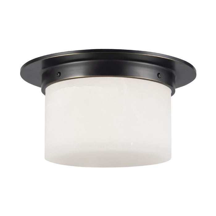 Kuzco Mineral 11-inch Black Flush Mount, Urban Bronze/Alabaster