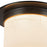 Kuzco Mineral 11-inch Black Flush Mount, Urban Bronze/Alabaster