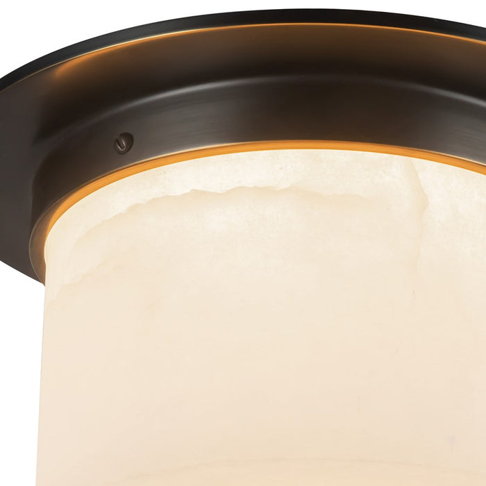 Kuzco Mineral 11-inch Black Flush Mount, Urban Bronze/Alabaster