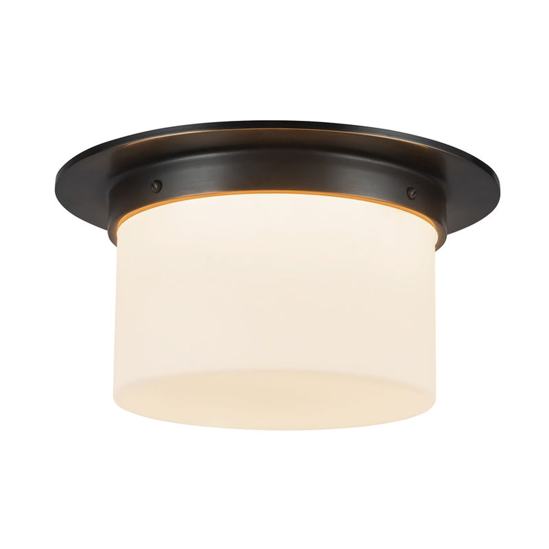 Kuzco Mineral 11-inch Black Flush, Urban Bronze/Matte Opal Glass