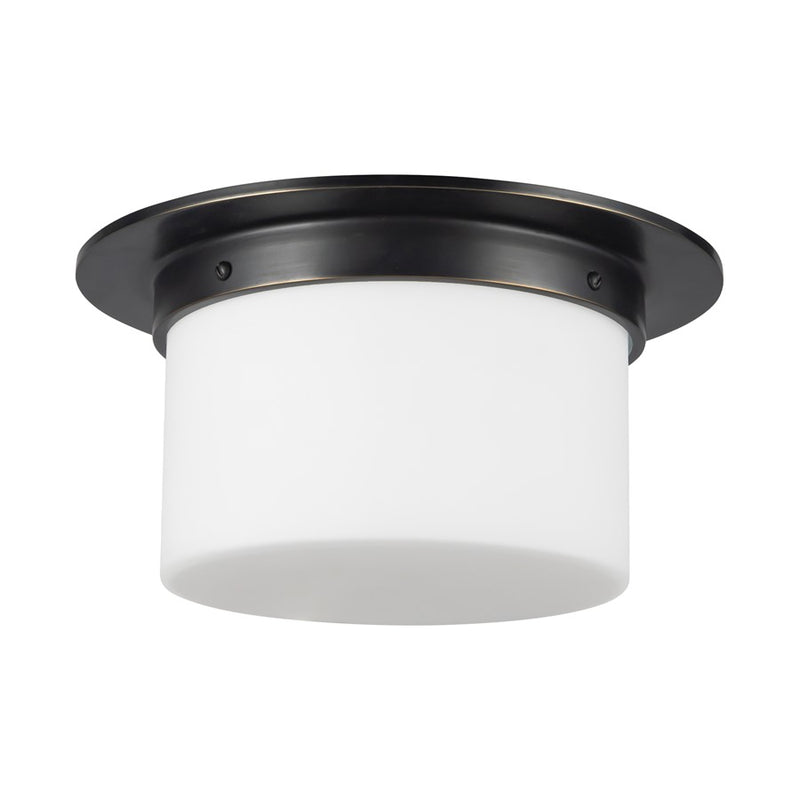 Kuzco Mineral 11-inch Black Flush, Urban Bronze/Matte Opal Glass