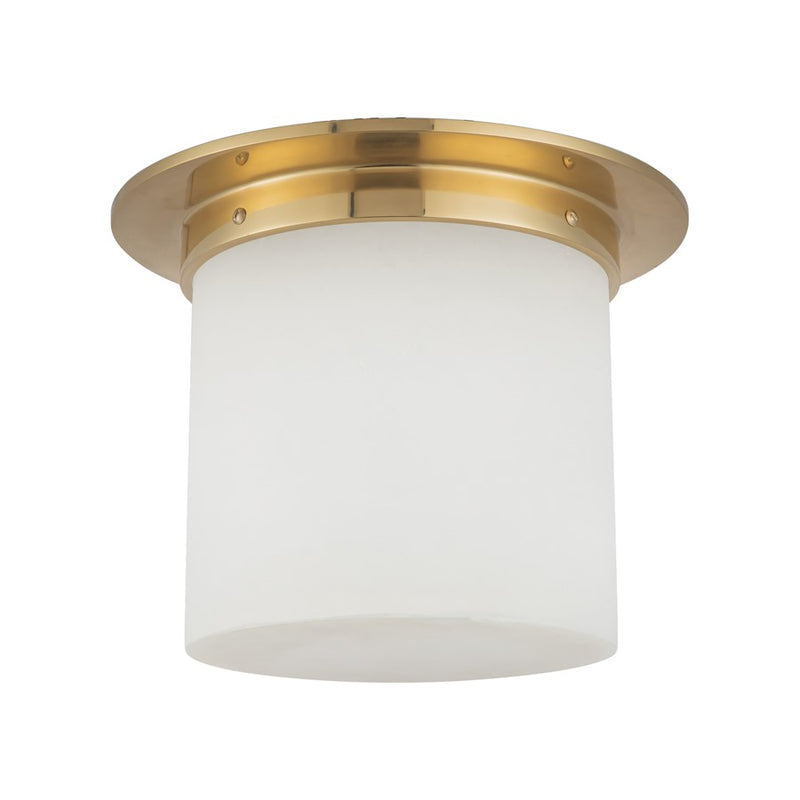 Kuzco Mineral 11" Brass Flush Mount, Patina Brass/Alabaster