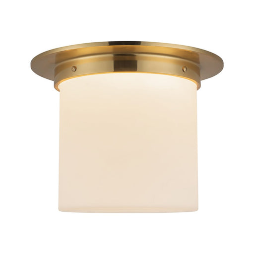 Kuzco Mineral 11" Brass Flush Mount, Patina Brass/Opal - FM360118PTBOP