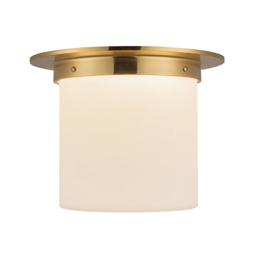Kuzco Mineral 11" Brass Flush Mount, Patina Brass/Opal