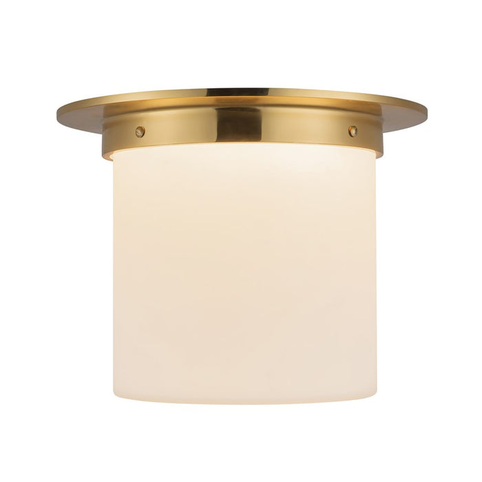 Kuzco Mineral 11" Brass Flush Mount, Patina Brass/Opal