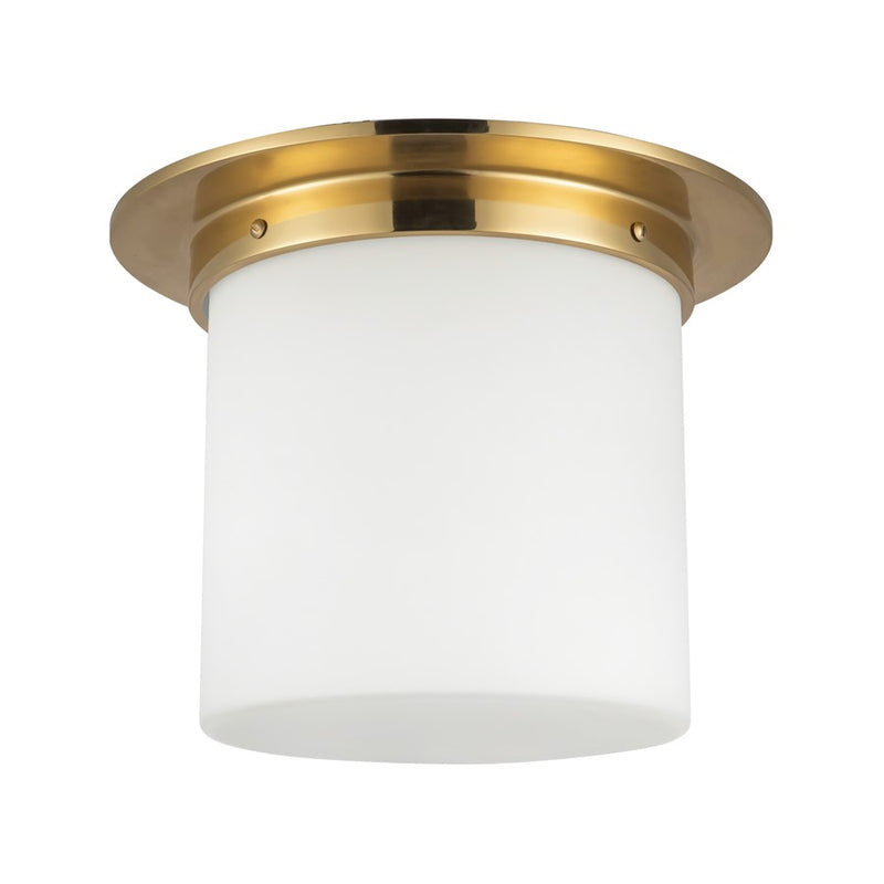 Kuzco Mineral 11" Brass Flush Mount, Patina Brass/Opal