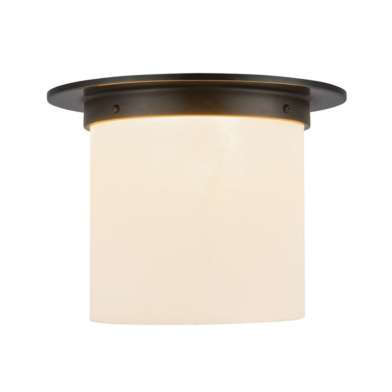 Kuzco Mineral 11" Black Flush Mount, Urban Bronze/Alabaster