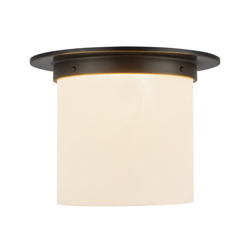 Kuzco Mineral 11" Black Flush Mount, Urban Bronze/Alabaster